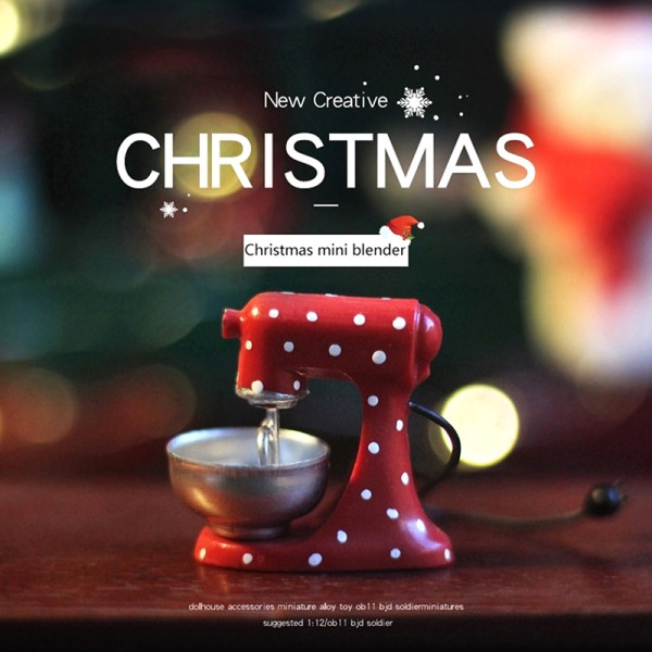 1:12 Dockhus Miniatyr Röd Mixer Blender Modell Xmas Ornament Red one size