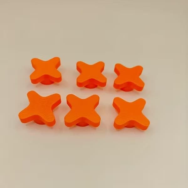 6 stk gjenbrukbare rørplugger med gjengede forseglingshetter for standard Orange