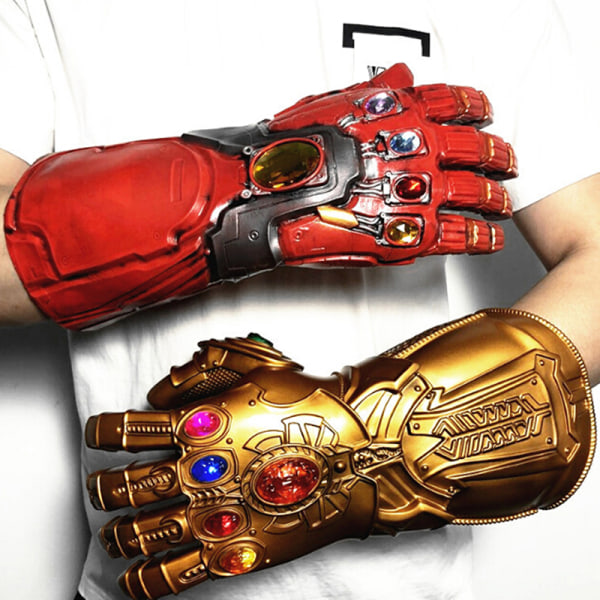 Avengers Thanos Infinity Gauntlet LED-handsker Light Up Cosplay F Bronze S-Kids