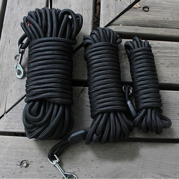 Sort Nylon Hundesnor Udendørs Gåtræning Til Medium Large Black 10m