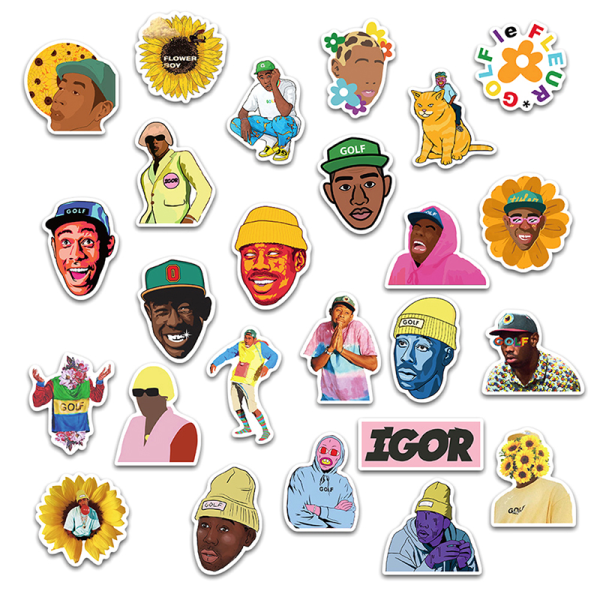 50 STK Rapper Singer Tyler The Creator Stickers DIY Skateboard G Color 50Pcs
