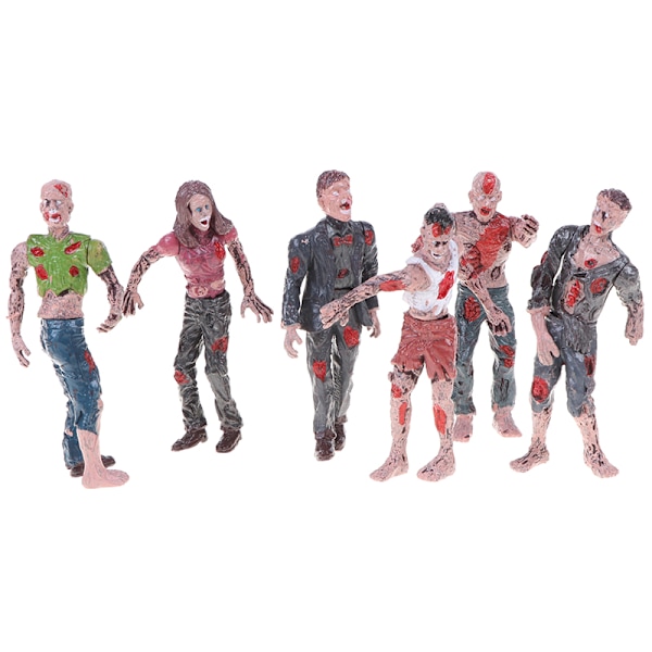 6 stk Walking Corpses Model Terror Zombies Børn Børn Action Multicolor One Size