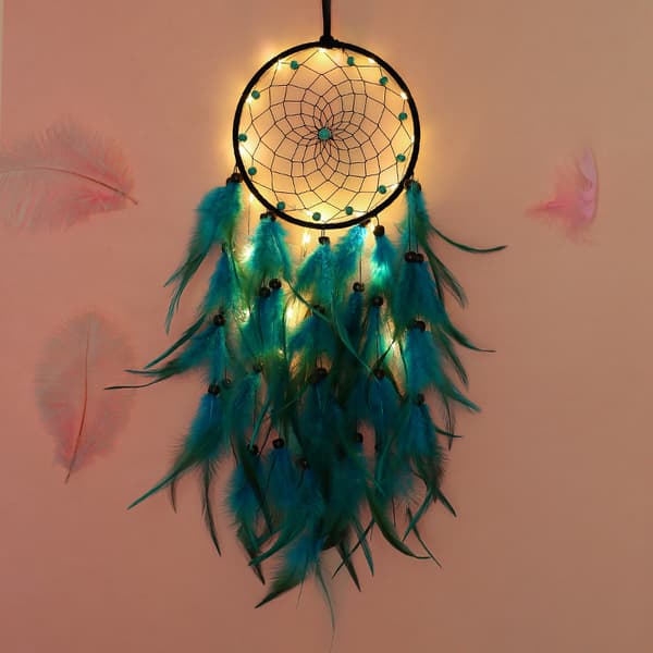 Lantern Dream Catcher Creative Wind Chime -riipus auton riipus H Blue