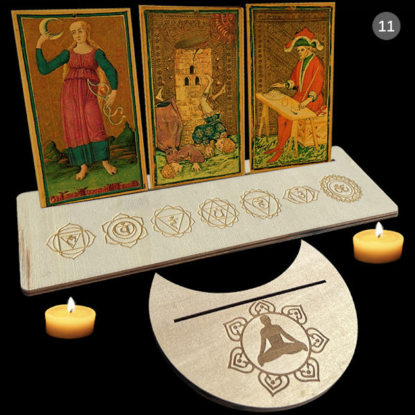 2/4stk Tarotkortstativ i tre for Witch Divination Tools Displ Gold 11