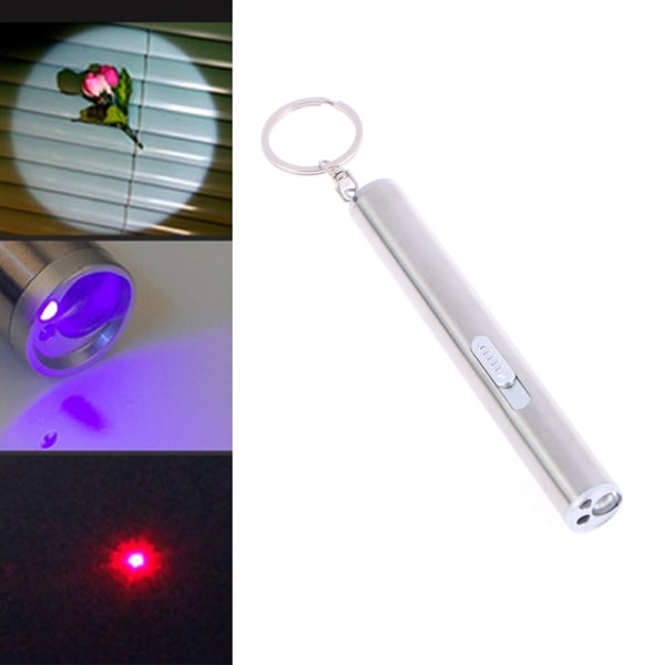 3-i-1 Pet Pointer Kattelegetøj Red Dot Hunting Lazer lommelygte UV Pen one size