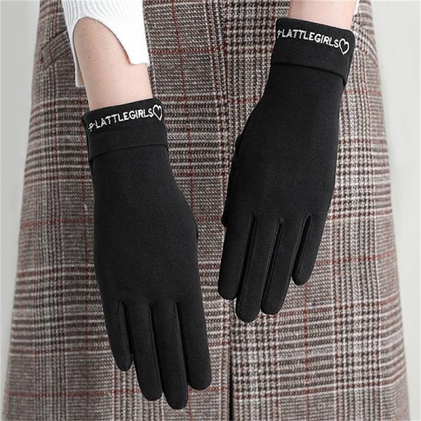 Naisten talven lämpimät hanskat Tuulenpitävät Pyöräilyhanskat Therml Touc Black one size