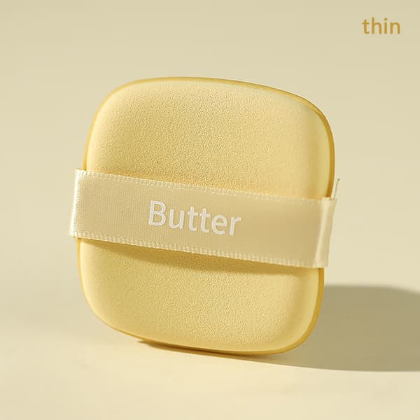 Återanvändbar Makeup Puff Set Air Cushion Sponge Cosmetic Puff Makeu Yellow thin