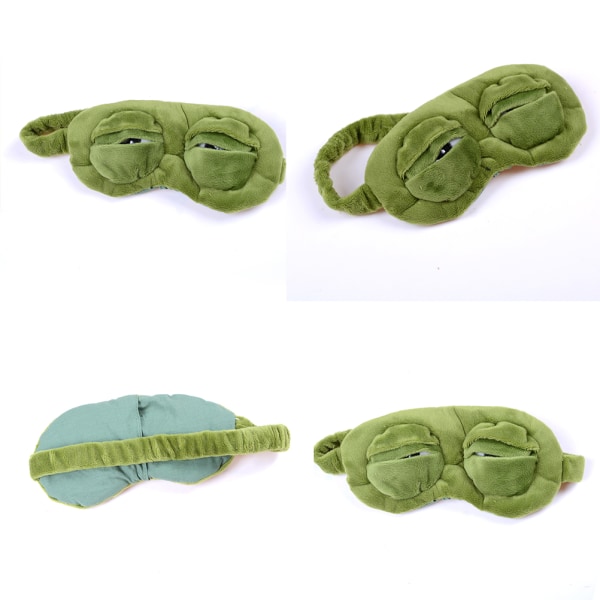 3 Stk Frog Trist frø 3D Øjenmaske Cover Sove Sjovt Hvile Søvn Green 3pcs