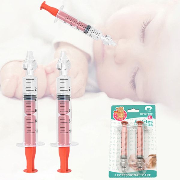 2 stk/sæt 10 ml rør næsesuger Babypleje næsesug C Pink one size