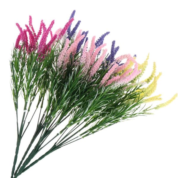 2 stk. kunstig lavendel hvede buket blomst til hjemmebryllup White