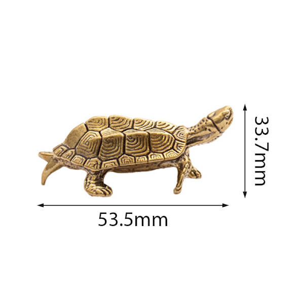 Retro Messing Skildpadde Statue Desktop Ornamenter Solid Kobber Turt Gold one size