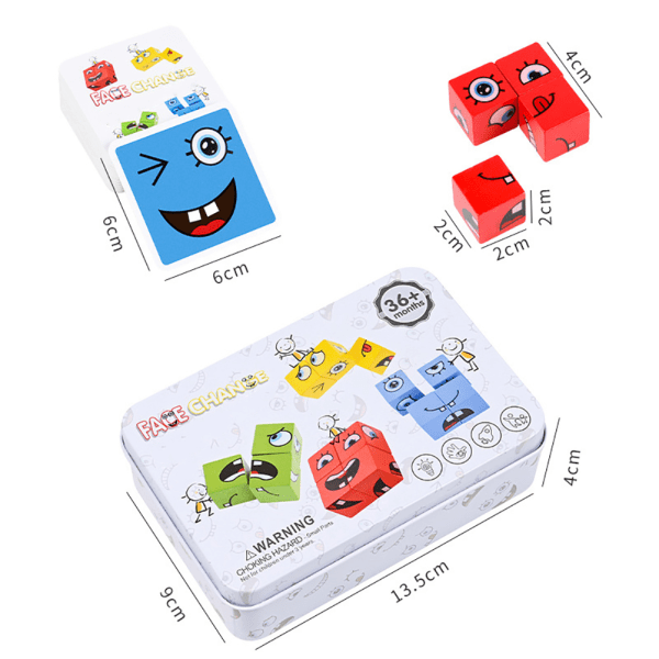 Pedagogiska leksaker för barn Känslor Ändra uttryck Pussel Cube 1