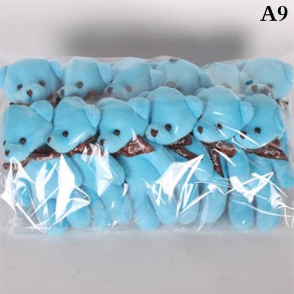 12 kpl/setti Pehmeitä Täytettyjä Karhu Nalleleluja Mini Teddy Karhu Nuket A9
