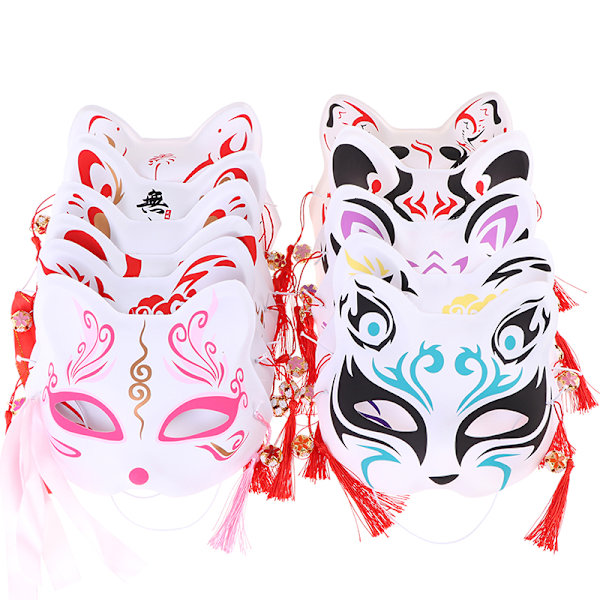1kpl Anime Fox Masks Half Face Cat Mask Masquerade Festival osa Color A8