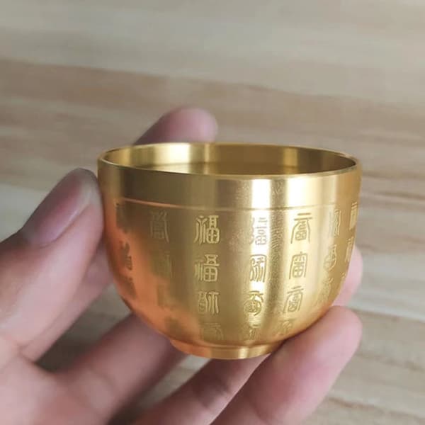 Messing Baifu Cylinder Feng Shui Lykke Fortune Cornucopia Levende onesize