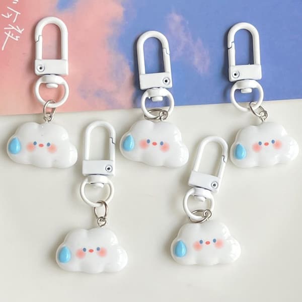 Ins Style e Cartoon Cloud Nøkkelring Nøkkel Tilbehør Kawaii Nøkkelring One Size