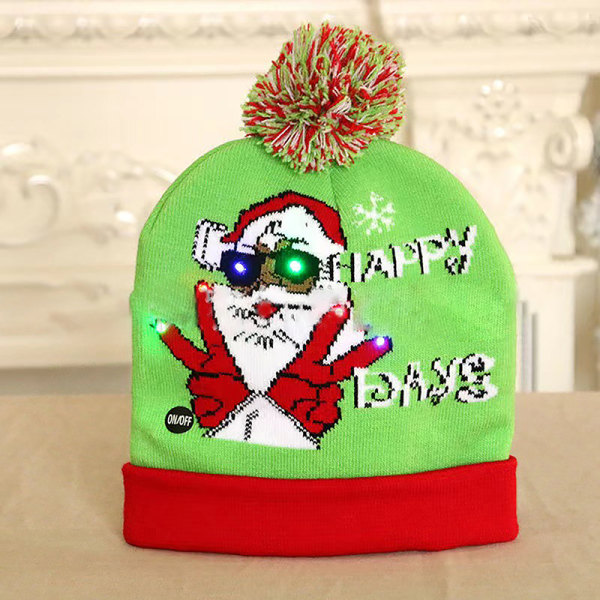 Creative Blinkande Led Light Christmas Hat Snowman Winter Warm C A3 one size