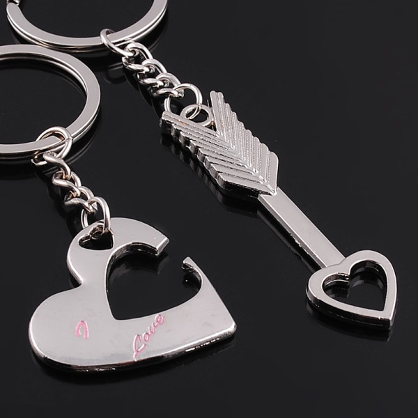 1 par mode hjärta pil nyckelring nyckelring romantiska par nyckel