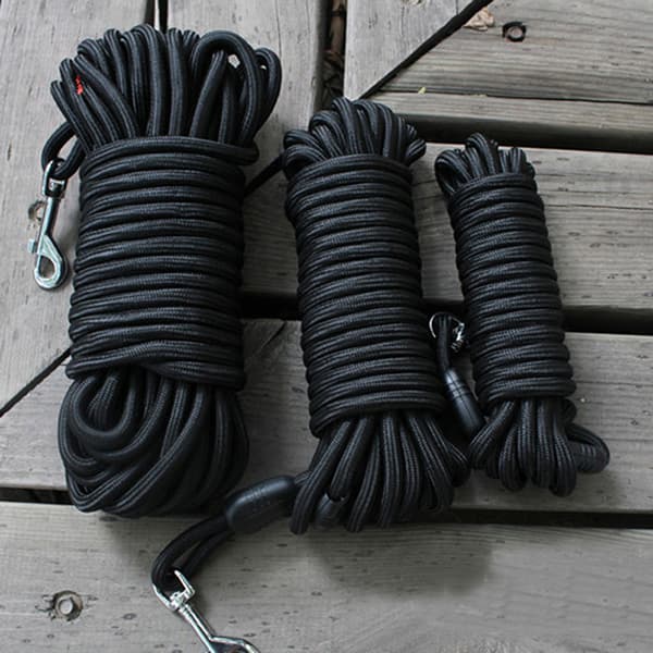 Sort Nylon Hundesnor Udendørs Gåtræning Til Medium Large Black 10m