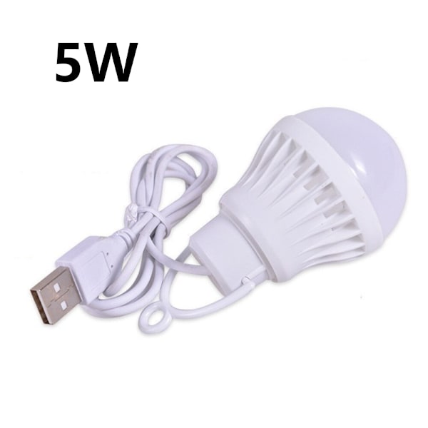 3/5/7W Bärbar Lanterna Camping Lights USB Power Lamp Outdoor C White 5W