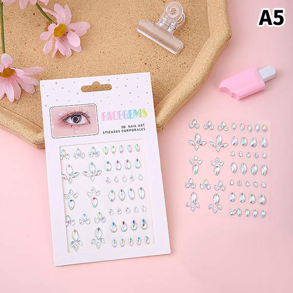 Face Gems Eye Jewels Festival Body Crystal Make Up Sticker Dia A5 onesize