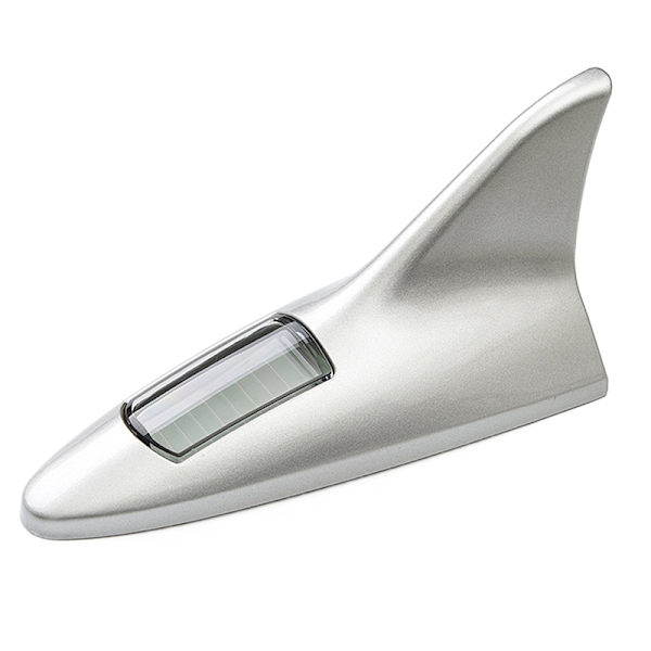 Universal LED Light Car Shark Fin Antenne med Solenergi Aut Silver Onesize