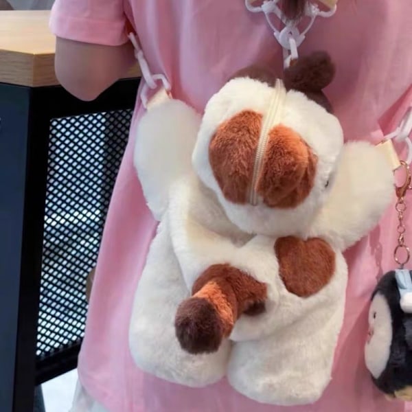 Plush Katt Axelväska Mjuk Valp Axelväska Pingvinväska W B