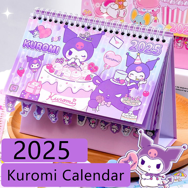 e Anime Kuromi Cinnamoroll Melodi Kalender Kawaii Skrivebords Dekoration A2