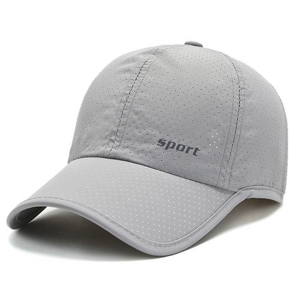 Mænd Kvinder Sommer Baseball Cap Hurtigtørrende Hatte Unisex Breathab Light gray one size