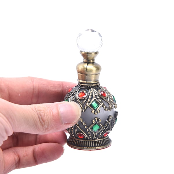 1X vintage metall parfymflaska arabisk stil tom påfyllningsbar Rose Gold 15ml