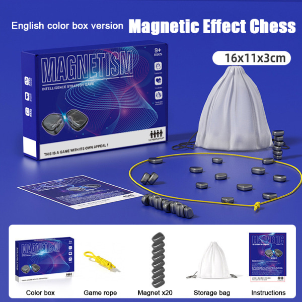 Børns magnetiske effekt skakbrætspil for to blue Rope style