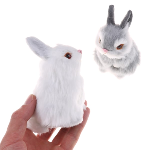 Jäljittele hiuksia White Furry Nap Toys Simulation Animal Model Deco White 1pc