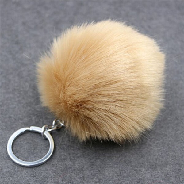 Silvermetallspänne Nyckelring Faux Fur Ball Pendant Bag Key C Khaki 8cm  2e7e | Khaki | 8cm | Fyndiq