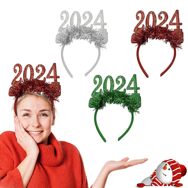 2024 godt nytt år pannebånd Glitter Star paljett hårbøyle del Red one size