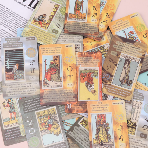 NYTT Learning Tarot Card Game Brettspill Engelsk spillekort W Multicolor one size
