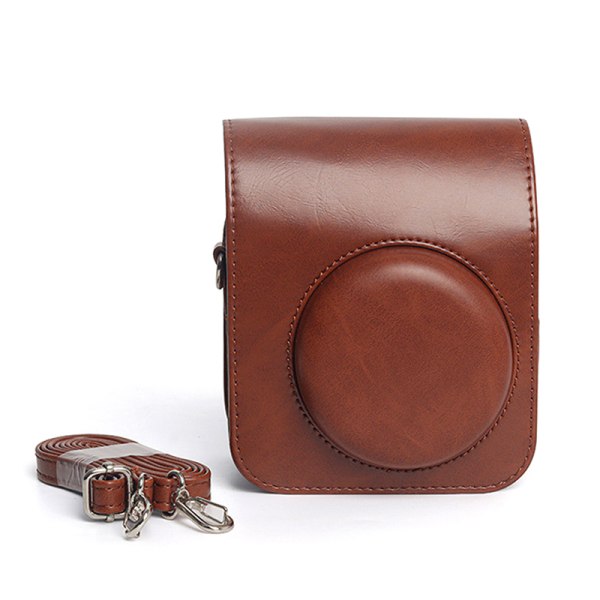 Instax Mini 12 Case -kameralaukkuun PU-nahkainen case Brown 1