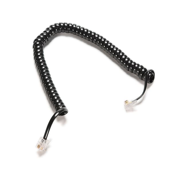 2 stk 6.5FT sort telefonrør Telefonforlængerledning Curly C black 2pcs