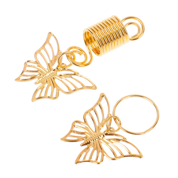 10 st hårfläta ihåliga fjäril Dread Dreadlock Beads Clips R N1