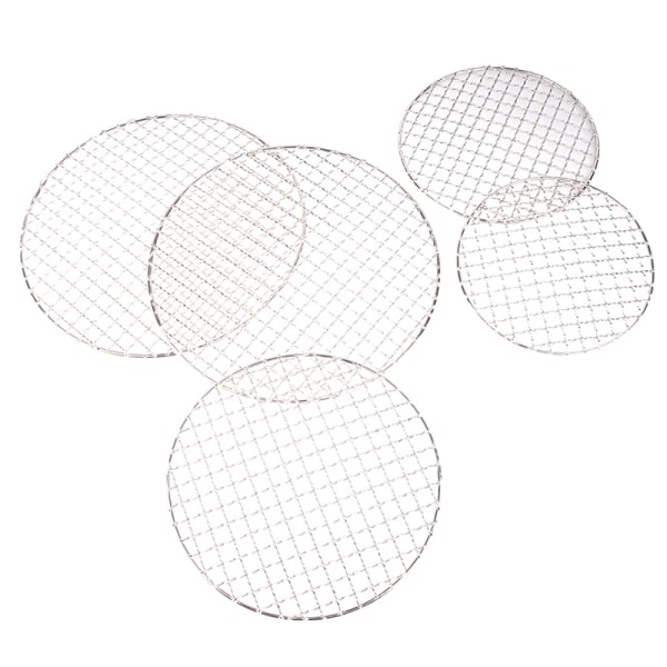 Rustfritt stål Rund BBQ Grill Net Rund Rist Steam Net Outdo Silver 16.5cm