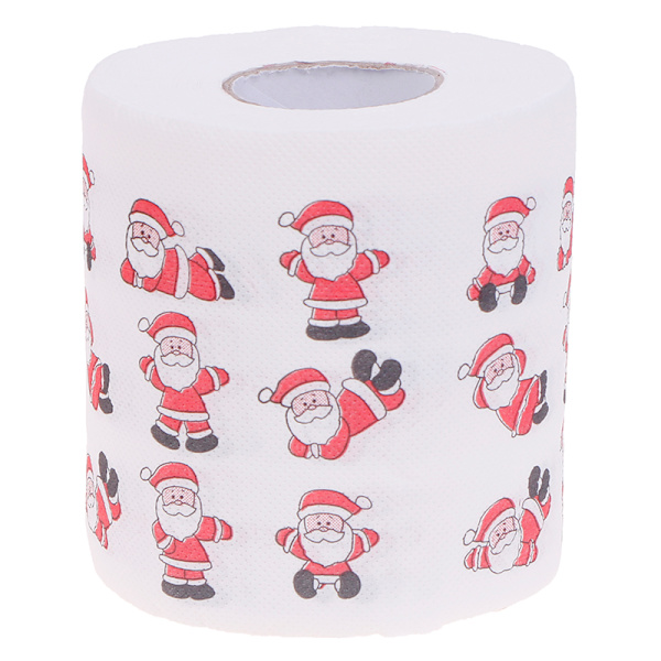 3kpl Joulupöytälautasliina Kotiin Joulupukin kylpy WC-rulla P White ONESIZE