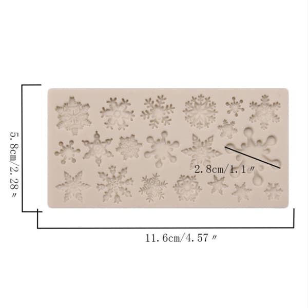 Christmas Snowflake Mønster Silikonform Sjokoladekakebaking Gray Onesize