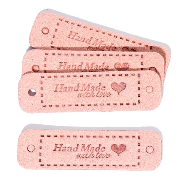 20 st Etiketter Handgjorda Med Kärlek Klädetiketter DIY Hantverk S Brown