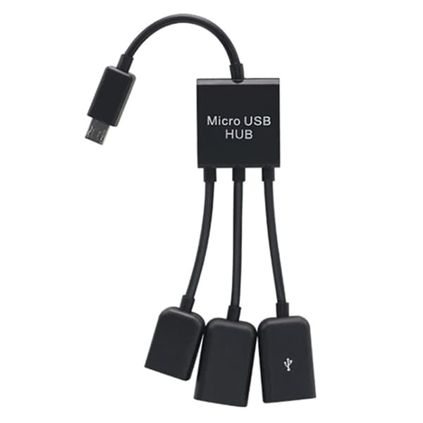 3 i 1 Micro USB Typ C HUB hane till hona dubbel USB 2.0 värd Type C