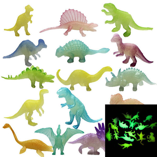 16 stk/sæt Luminous Jurassic Noctilucent Legetøj Glow In The Dark one size