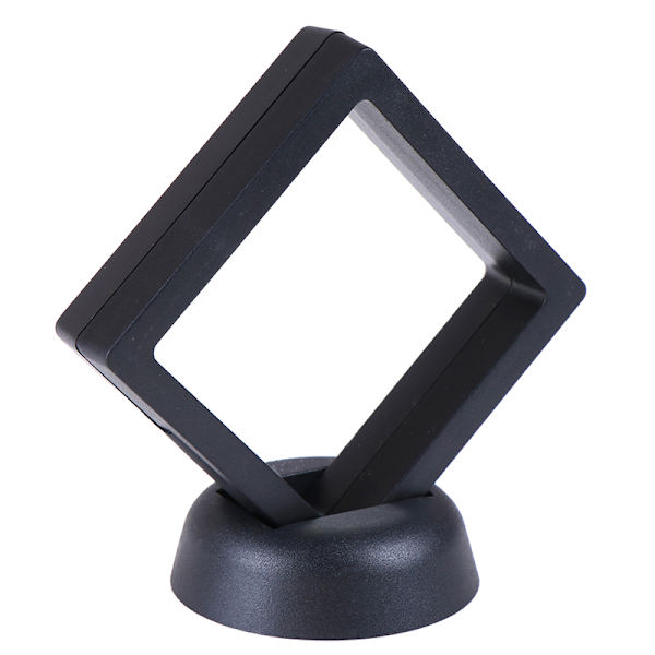 70*70mm sort 3D flydende smykke mønt display ramme holder æske Black One Size