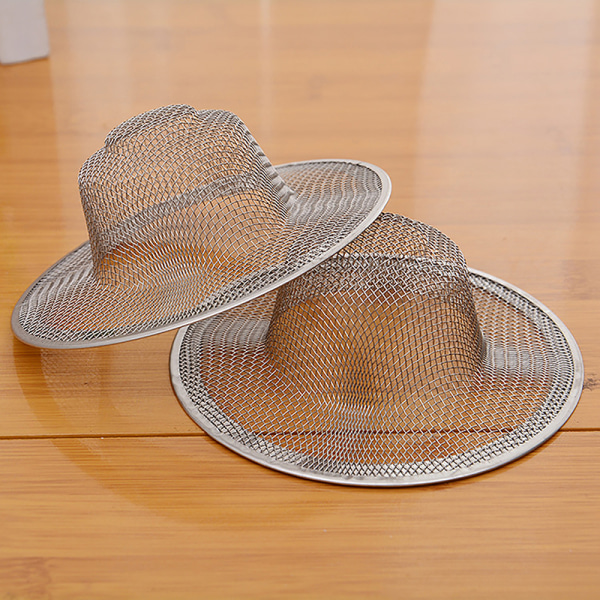 2st rostfritt stål badrumsavloppsfilter duschhårfångare Silver 5CM