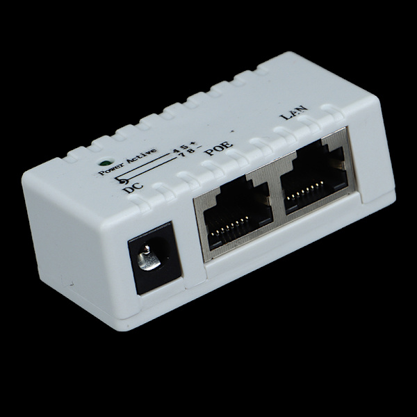 12V - 48V Passiv POE-injektor til IP-kamera VoIP-telefonnetværk white One Size