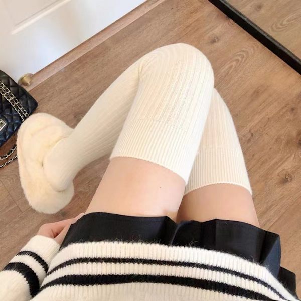 1Par Nya Kvinnor Vinter Varm Tjocka Thermal Höga strumpor Casu Gray ONESIZE