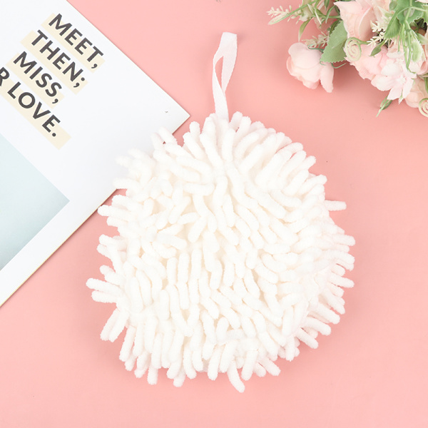 Håndklæde Køkkenhåndklæder Badeværelse Blødt plys Chenille Quick-Dr White onesize