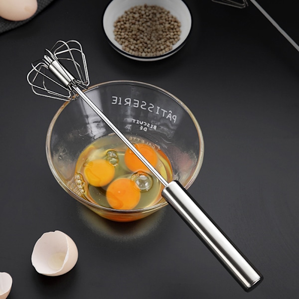 304 Rustfritt Stål Eggpisk Semi-Automatisk Eggpisker Manuell M